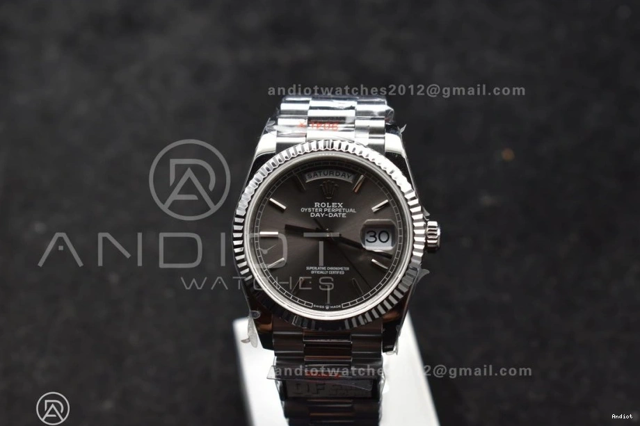 vr3255 36 Edition Grey Dial SS Bracelet 904L Weight) on QF Steel (Gain DayDate V5 President Best 0315